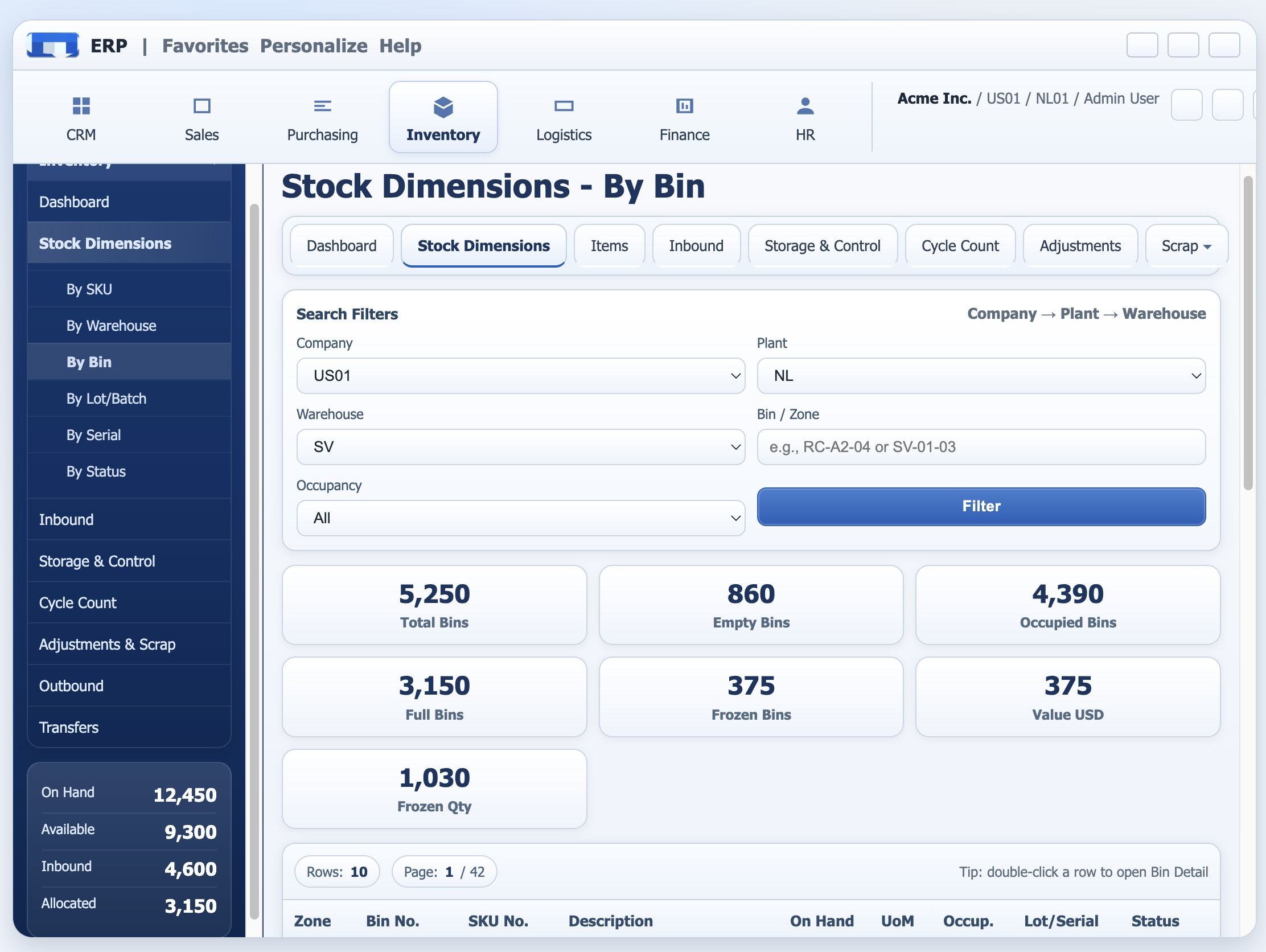 ERP Inventory real product screenshot